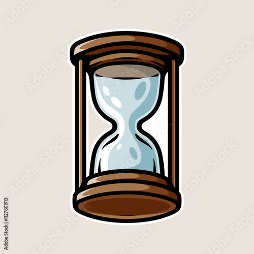 hourglass isolated colored drawing line art style design illustration