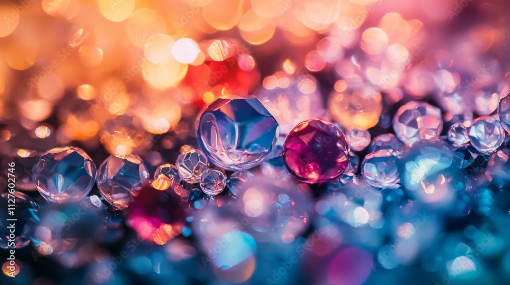 Glittering gems with colorful bokeh background Glittering gems with colorful bokeh background