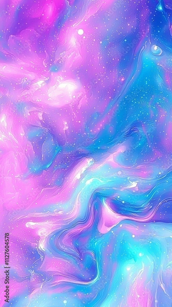 Pink, purple, and blue hues intertwine, forming a mesmerizing abstract pattern that evokes a sense of wonder and creativity, perfect for backgrounds and artistic projects