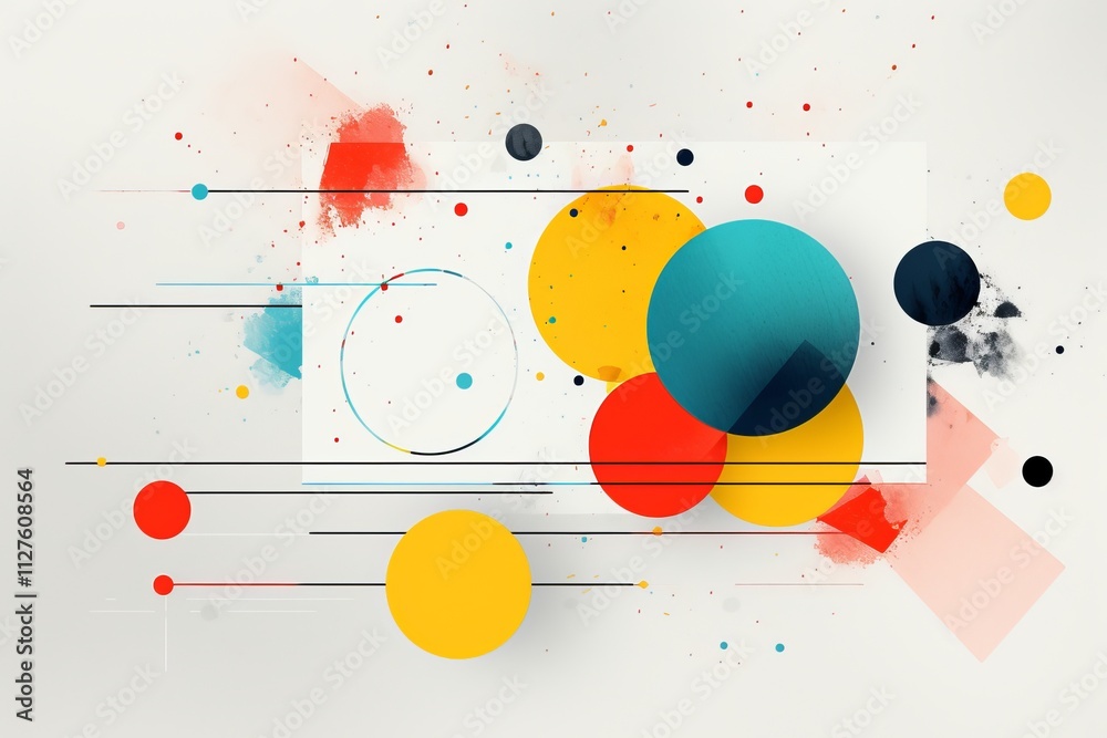 Fototapeta premium Vibrant abstract geometric shapes with colorful patterns for modern design inspiration