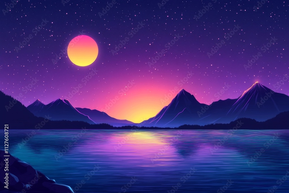 mountain range with purple and blue tones