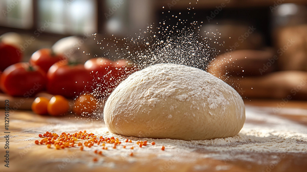 The baker makes bread, hot bread The baker makes bread, hot bread