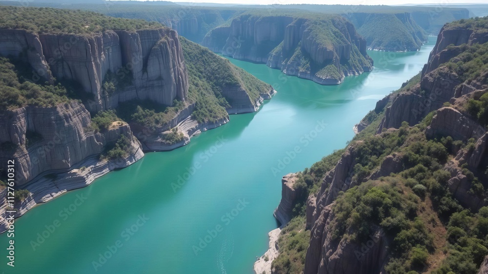 Aerial view of the breathtaking Xingo Canyons in Aracaju, Brazil with winding river, natural beauty, Xingo Canyons Aerial view of the breathtaking Xingo Canyons in Aracaju, Brazil with winding river, natural beauty, Xingo Canyons