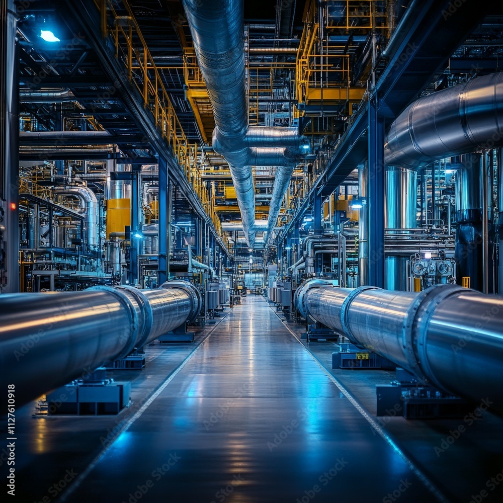 Industrial Piping in High-Tech Factory Industrial Piping in High-Tech Factory