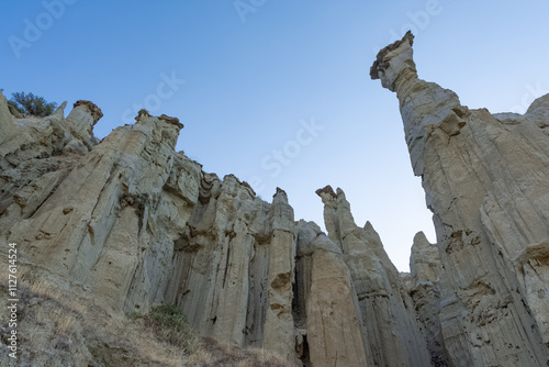 Geological formations and photographs of extinct volcanoes. landscape photos. photo