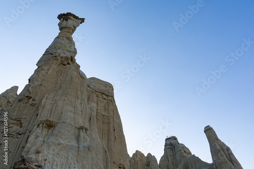 Geological formations and photographs of extinct volcanoes. landscape photos. photo