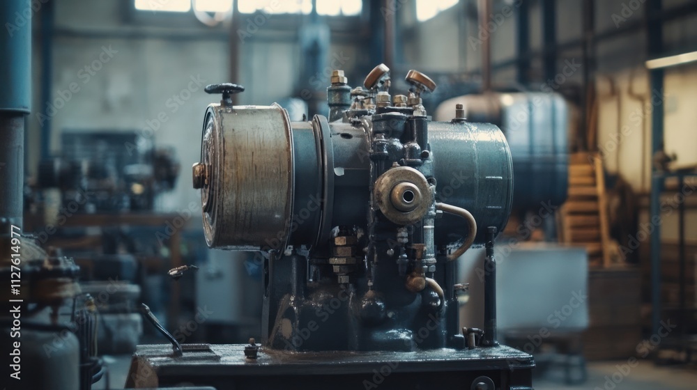 Industrial Machine in a Workshop Industrial Machine in a Workshop