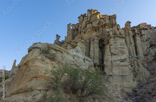 Geological formations and photographs of extinct volcanoes. landscape photos. photo