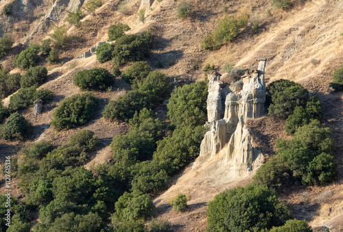 Geological formations and photographs of extinct volcanoes. landscape photos. photo