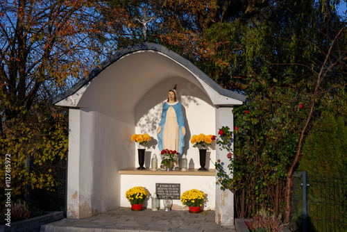 A roadside shrine dedicated to Our Lady photo