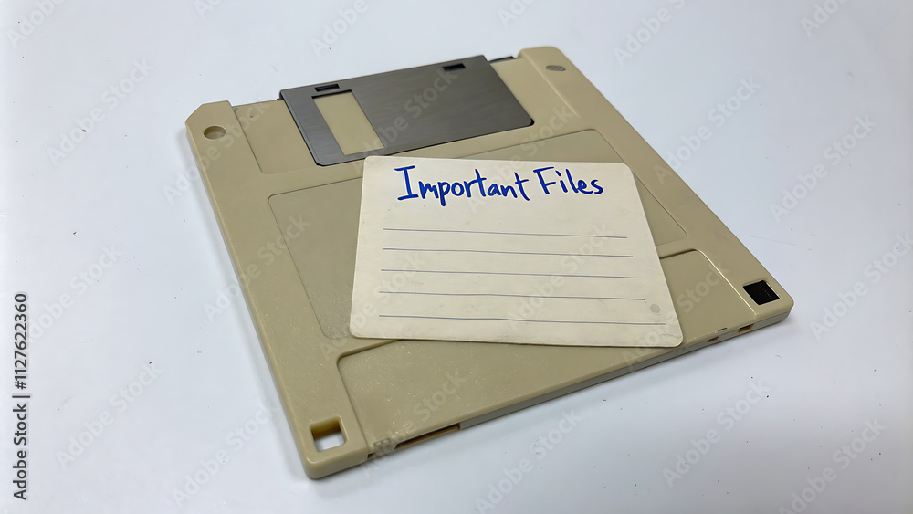 Floppy disk with handwritten label Floppy disk with handwritten label