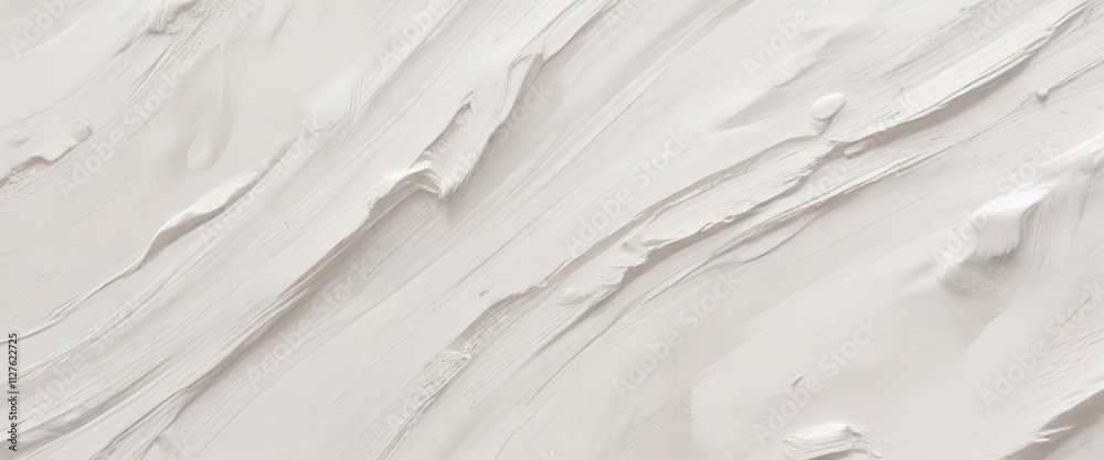 Fototapeta premium Soft and delicate white oil painting strokes on canvas, contemporary, minimalistic, creative