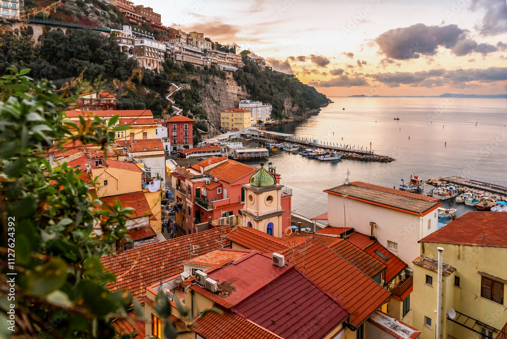 Cloudy day in Sorrento. View of the coast