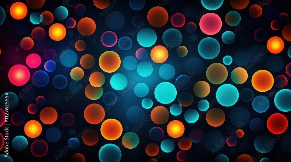 Abstract Background With Colorful Illuminated Circles Abstract Background With Colorful Illuminated Circles