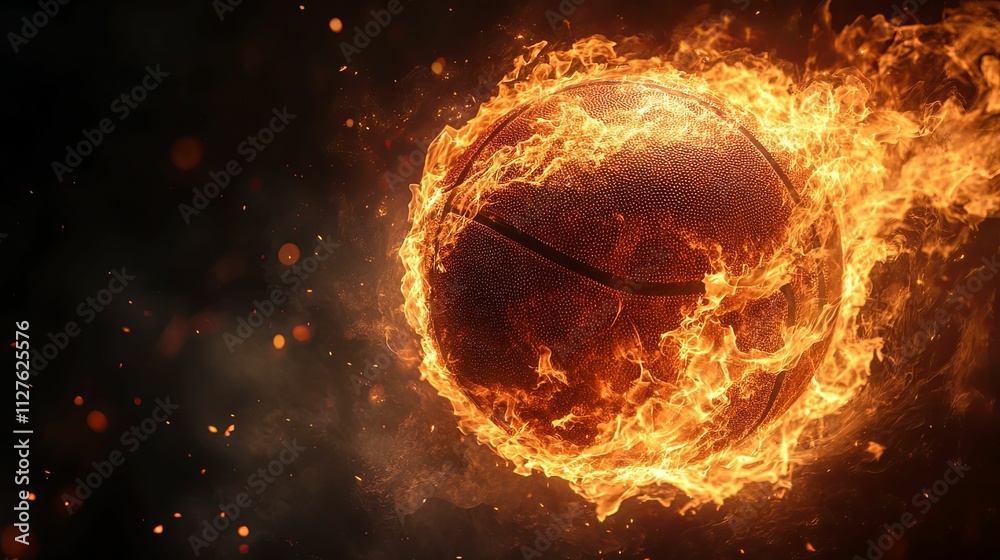 Fiery Basketball engulfed in blazing inferno Fiery Basketball engulfed in blazing inferno