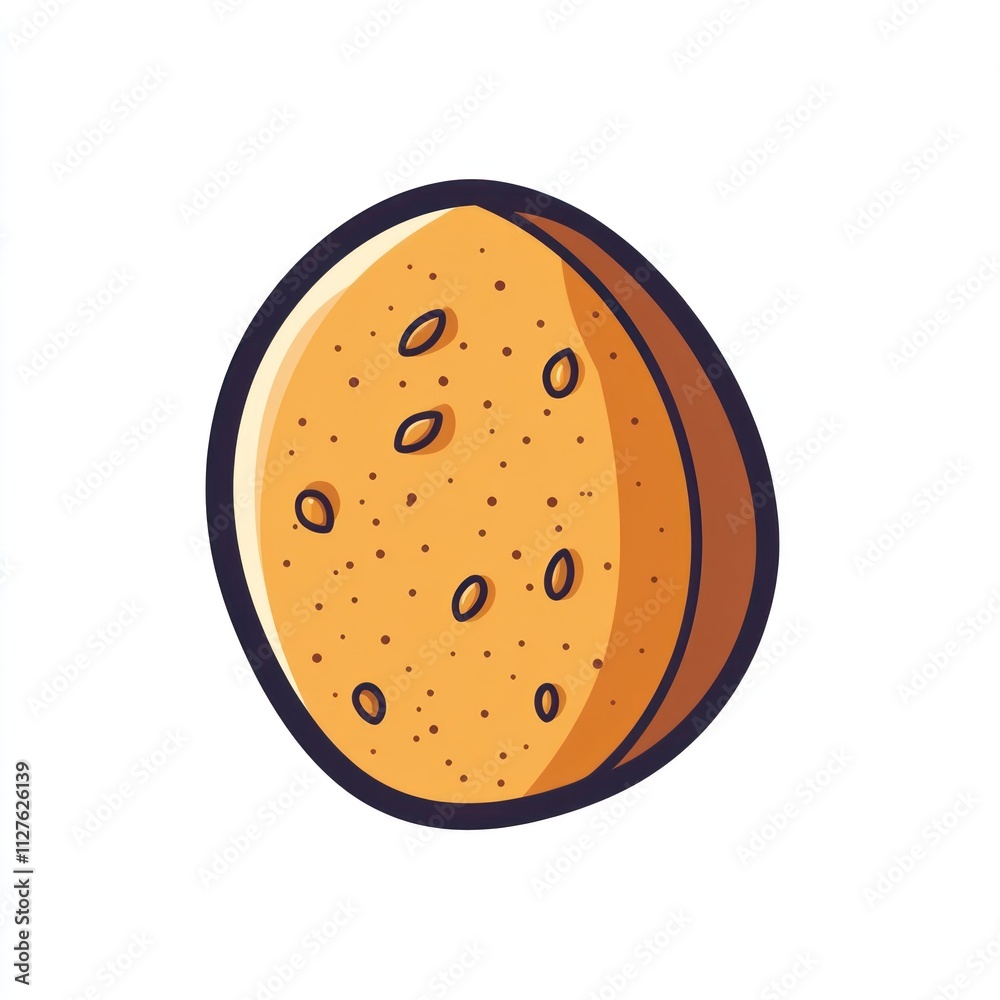 Cartoon illustration of a light brown oval sponge.
