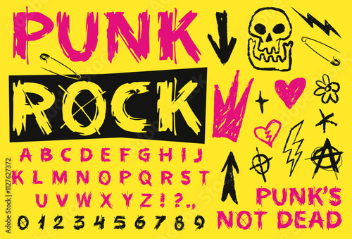 Bold punk rock graphic with vivid colors
