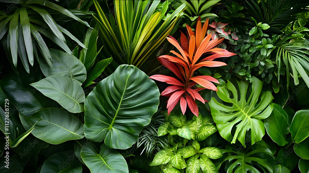 photo showing a blend of tropical plants photo showing a blend of tropical plants