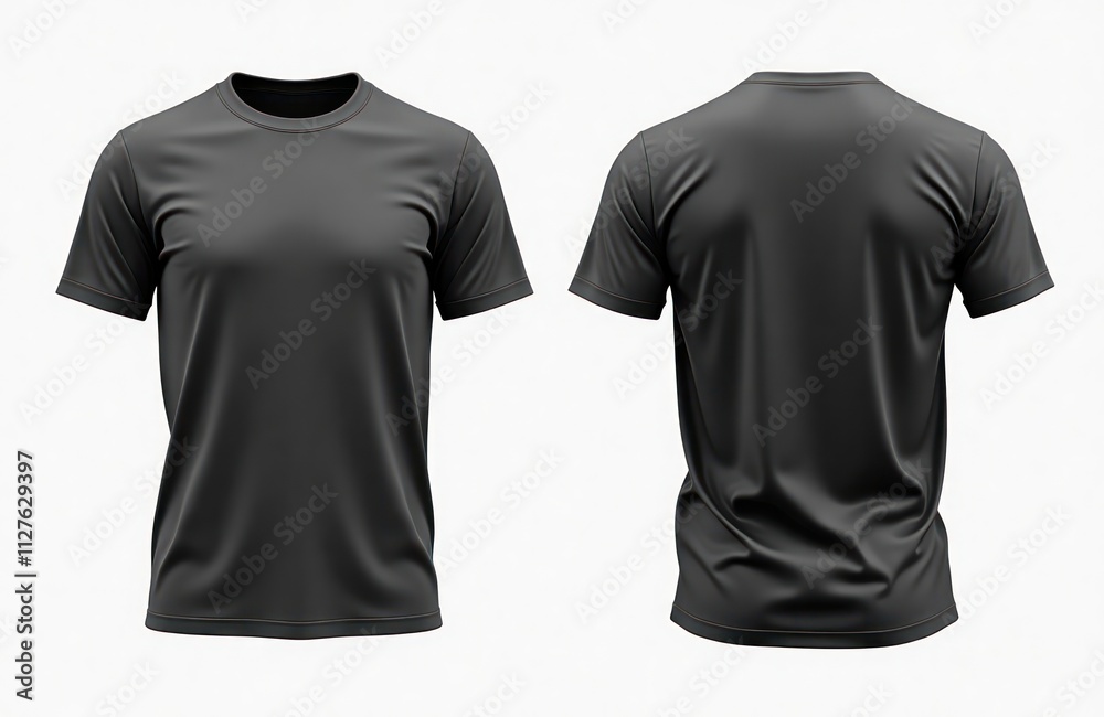 Dark gray t-shirt mockup front, back view on white background. Blank shirt ready for design. Suitable for apparel design. Versatile style. Ideal for apparel branding. Great for print on demand. Dark gray t-shirt mockup front, back view on white background. Blank shirt ready for design. Suitable for apparel design. Versatile style. Ideal for apparel branding. Great for print on demand.