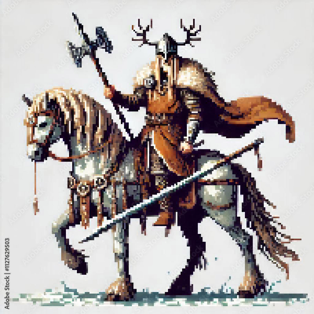Obraz premium Pixel art Nordic draugr
