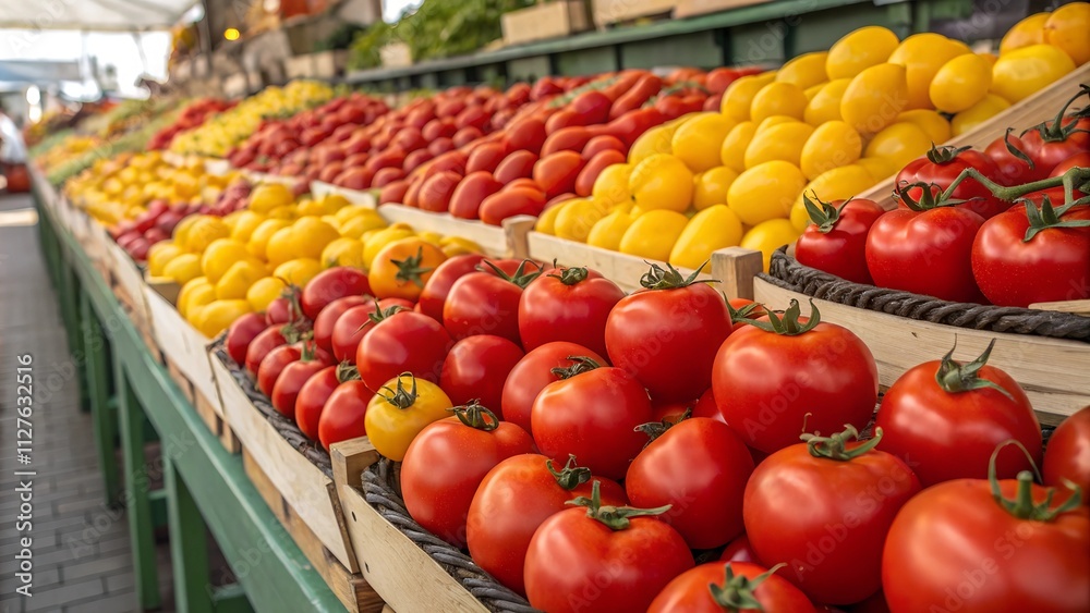 Vibrant Array of Red and Yellow Roma Tomatoes Vibrant Array of Red and Yellow Roma Tomatoes