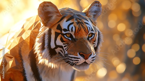  Bengal Tiger Staring Aggression in Eyes Majestic Beauty in Nature. photo