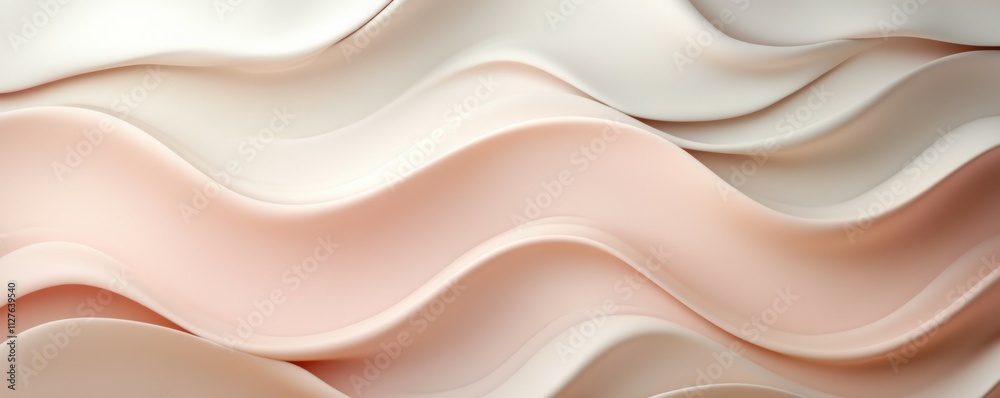 Fototapeta premium Minimalist wave patterns, soft pastel tones, gentle motion,