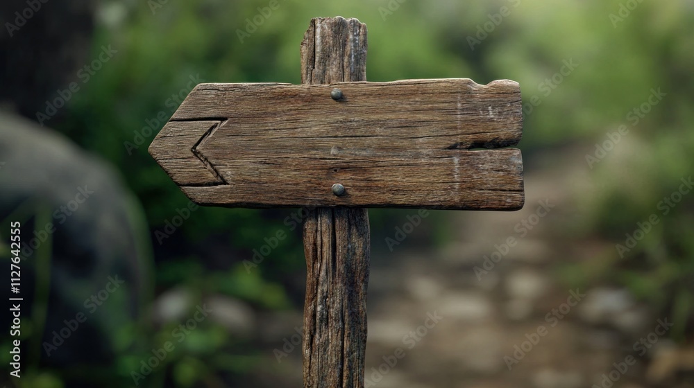 Wooden Signpost in Forest Wooden Signpost in Forest