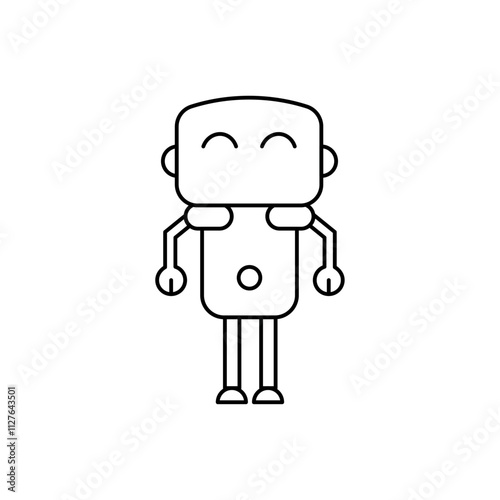Intelligent tactical bot icon line art vector