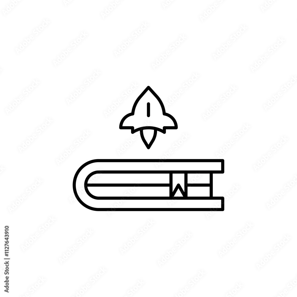 Science fiction icon line art vector