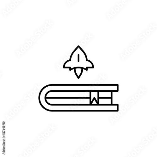 Science fiction icon line art vector