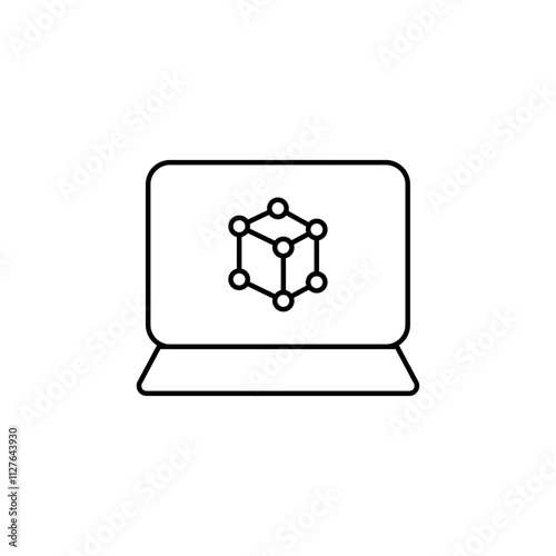 Simulator icon line art vector