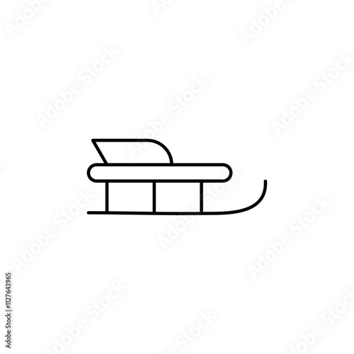 Sled icon line art vector