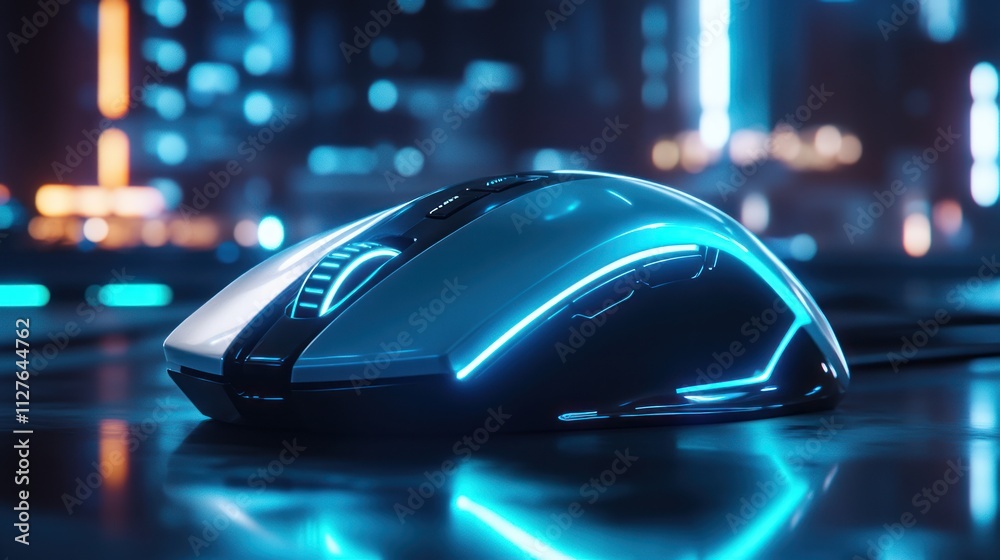 Gaming Mouse in a Futuristic City Gaming Mouse in a Futuristic City