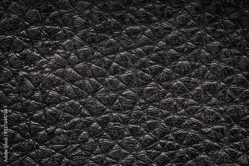 Wallpaper Mural Close-up of textured black leather material with a geometric pattern, featuring a glossy finish and subtle details, ideal for backgrounds or designs Torontodigital.ca