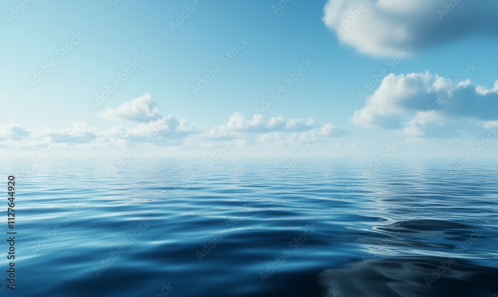 Fototapeta premium serene blue background with soft clouds, gentle gradients, and peaceful atmosphere calming and tranquil