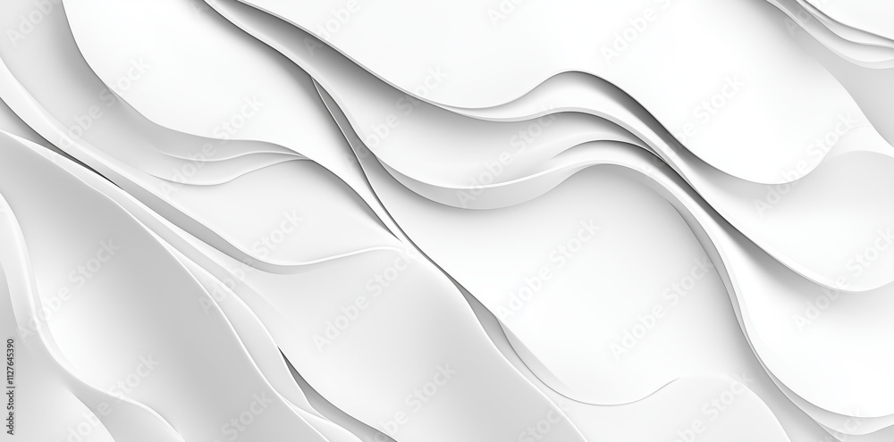 Fototapeta premium Abstract white layered waves with flowing design