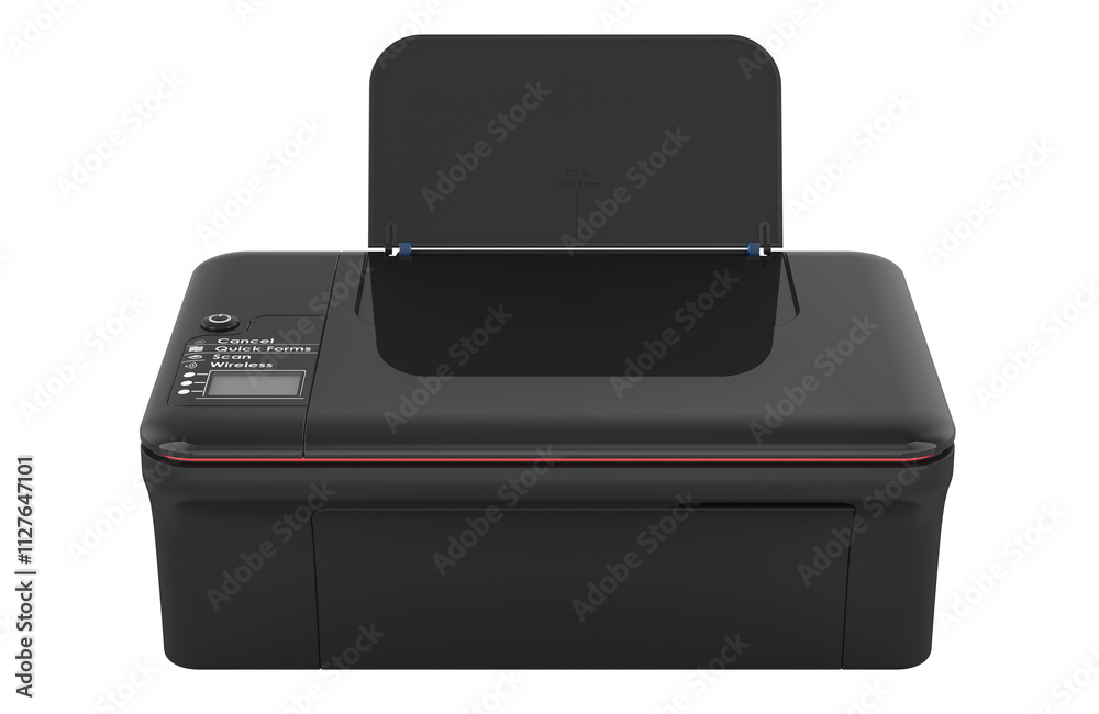 Inkjet multifunction printer MFP. Inkjet Computer Printer. 3D rendering isolated on transparent background Inkjet multifunction printer MFP. Inkjet Computer Printer. 3D rendering isolated on transparent background