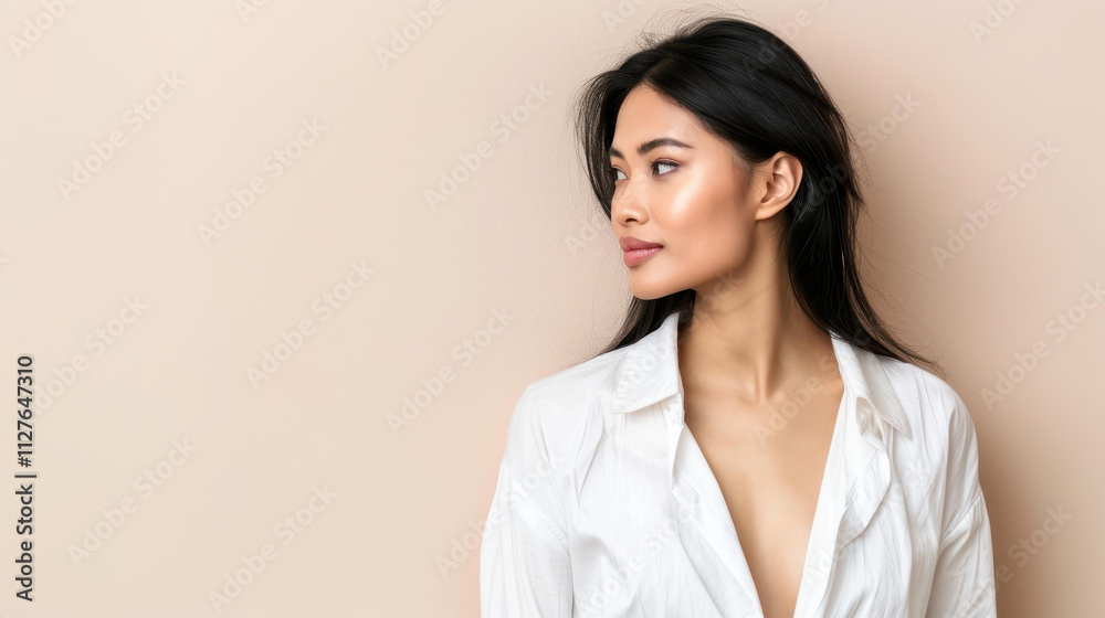 A casual portrait of a middleaged Hispanic woman exuding confidence with a relaxed smile and a serene side profile. A casual portrait of a middleaged Hispanic woman exuding confidence with a relaxed smile and a serene side profile.