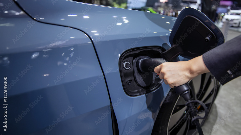 Fototapeta premium Charging the electric car battery