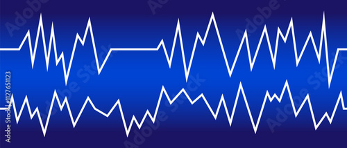 Heartbeat illustration isolated on blue background