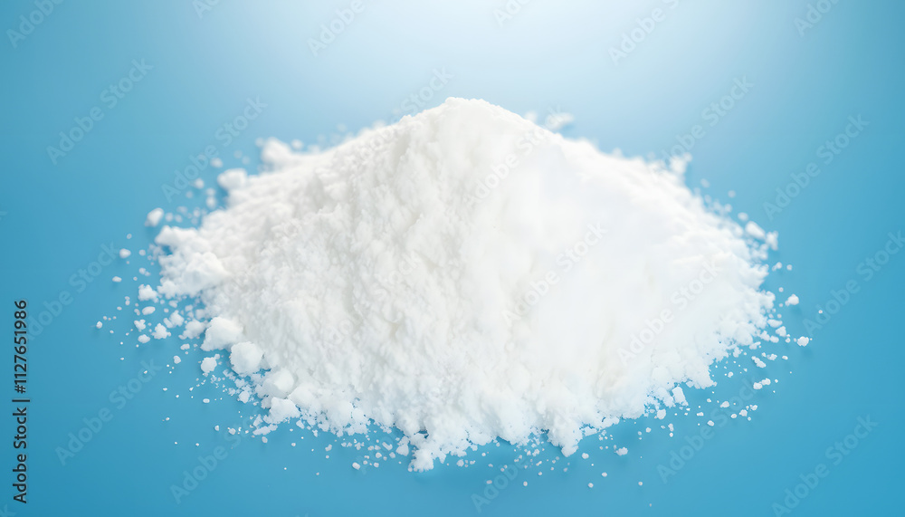 A lot of refined sugar on the blue table background isolated with white highlights, png A lot of refined sugar on the blue table background isolated with white highlights, png