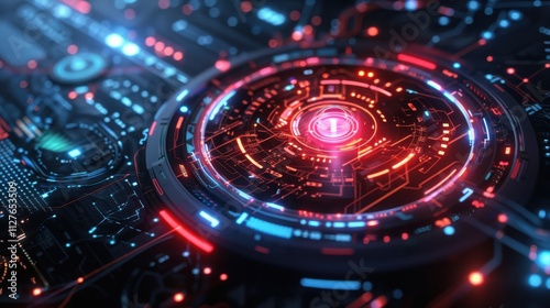 Futuristic Technology Circular Interface Design