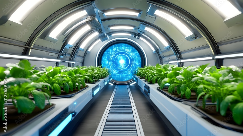 Fototapeta premium Futuristic Hydroponic Farm Greenhouse