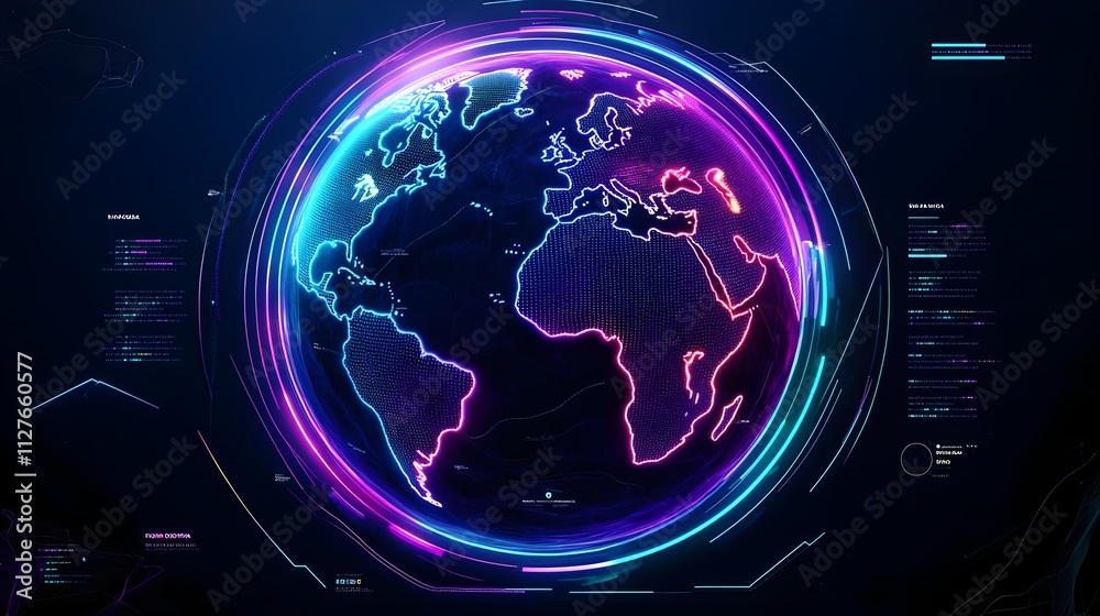 Obraz premium Global Network Digital Earth