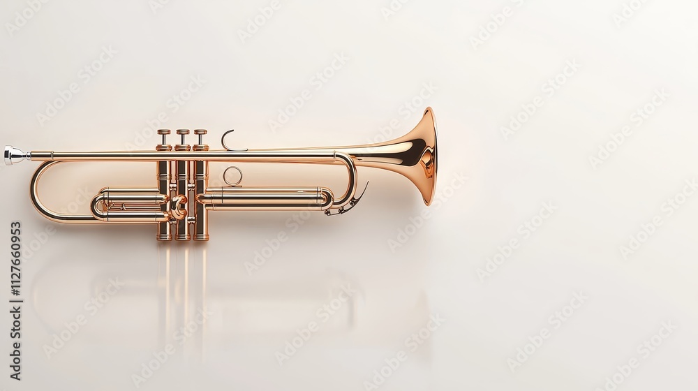 Obraz premium Trumpet icon design, sleek curves and reflections, white background