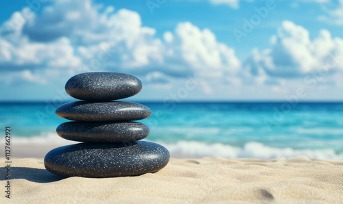 Zen Stones With Lines On Sand - Spa Therapy - Purity harmony And Balance Concept