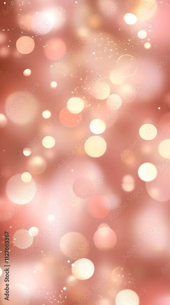 Soft pink background with shimmering bokeh lights creating dreamy atmosphere Soft pink background with shimmering bokeh lights creating dreamy atmosphere