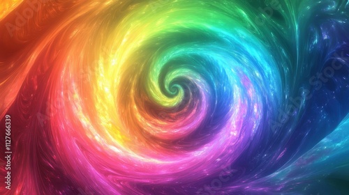 Rainbow Swirl Abstract Cosmic Nebula Design