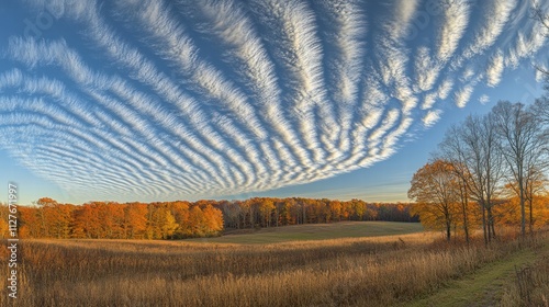 Autumn Landscape with Undulatus Asperatus Clouds photo